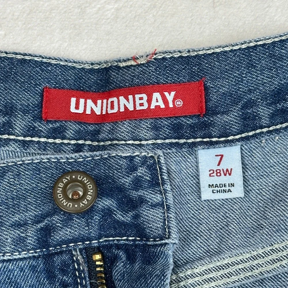 Unionbay Mens 28W Carpenter Jeans Medium Wash Blue Utility Workwear J3N98SD